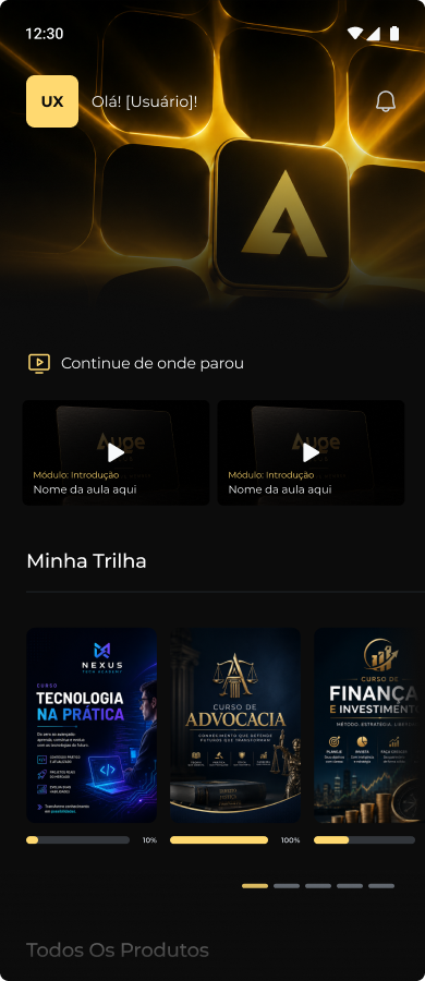 Área de membros, mobile