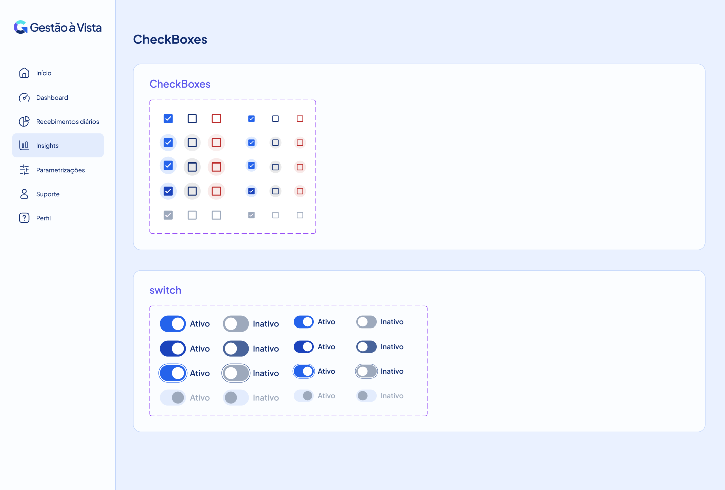 Componentes do design system