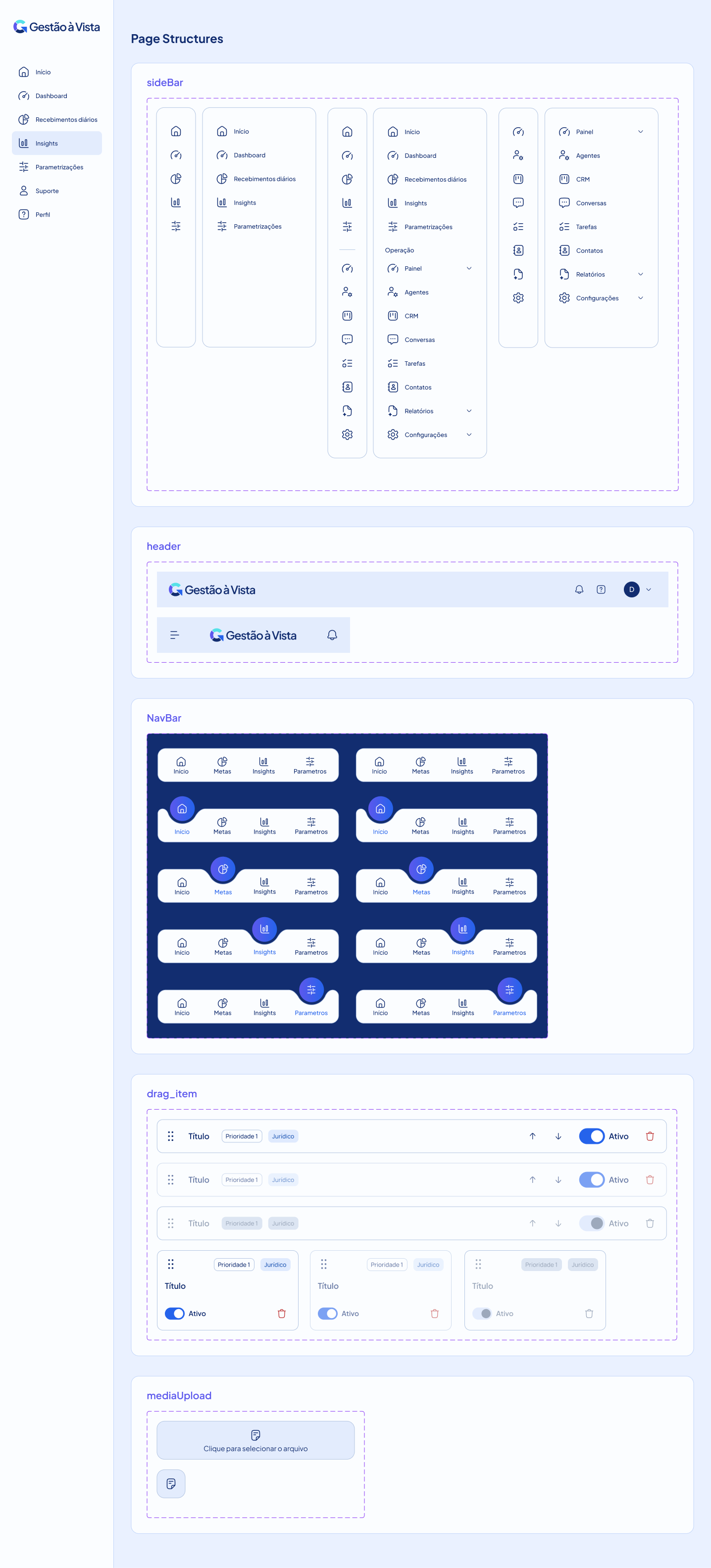 Componentes do design system