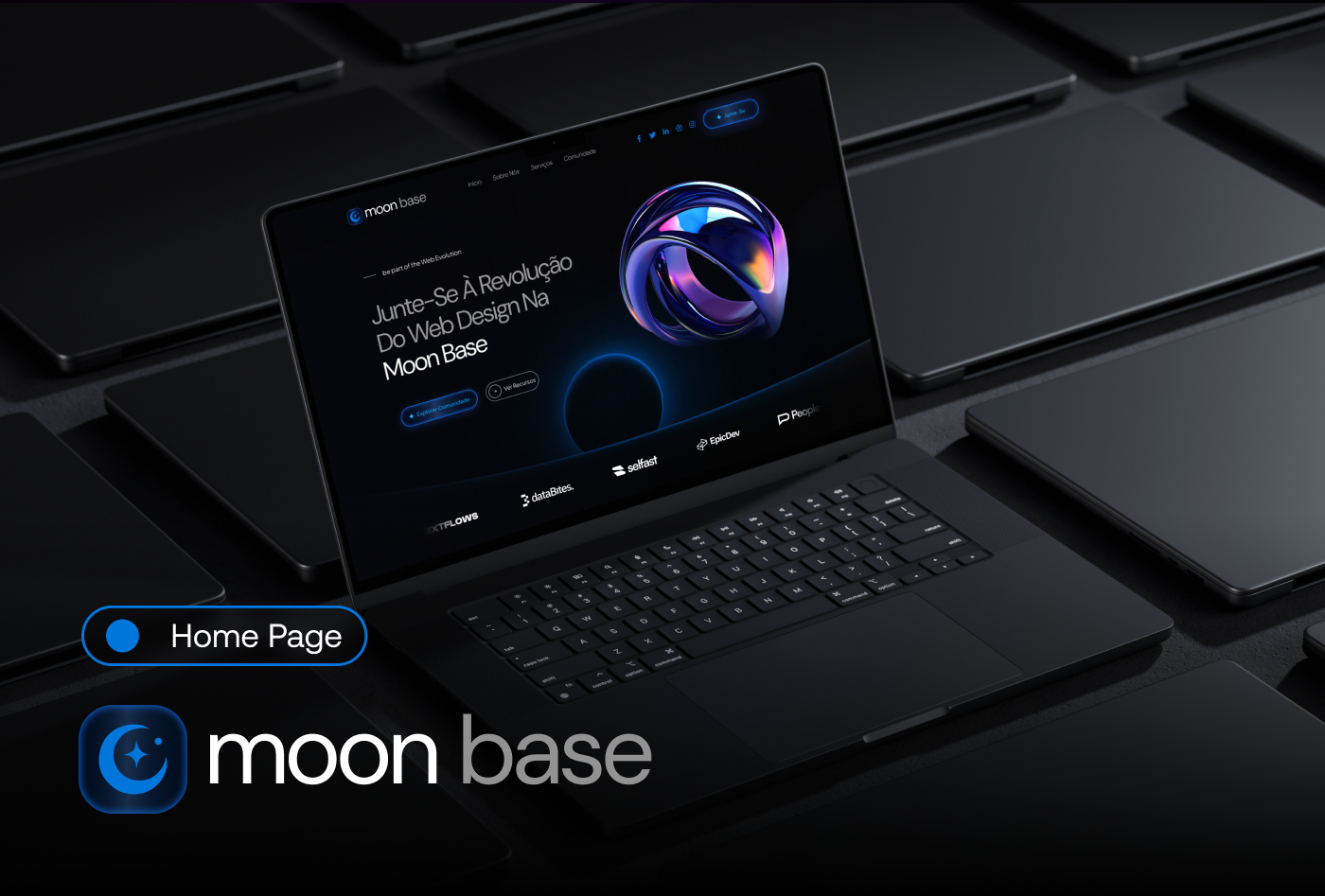 Mockup da landing page do projeto Moon Base